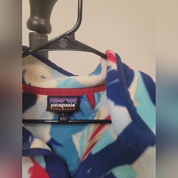 Patagonia Synchilla Snap-T Polyester Feather Dance Fleece Pullover Women's Large - Picture 4 of 8